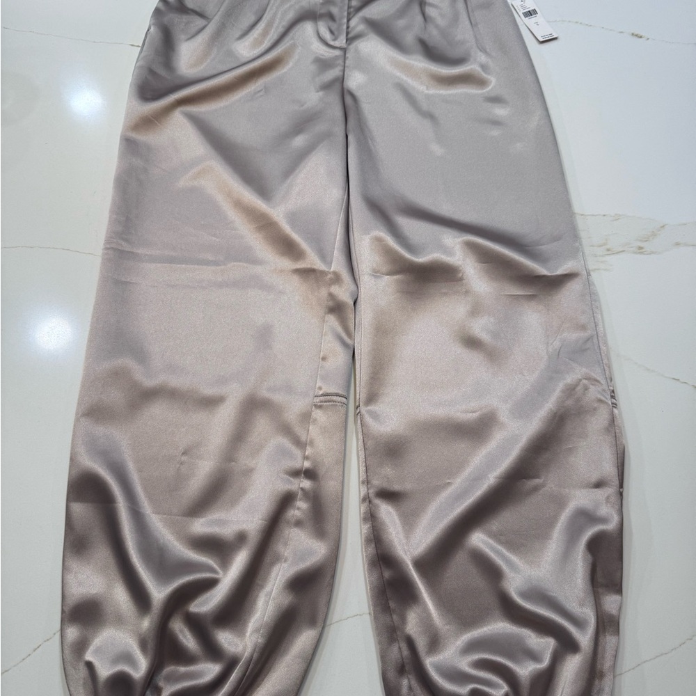 Anthropologie metallic gold cargo pantss
